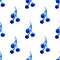 XMAS watercolor Branch Berry Seamless Pattern in Blue Color. Hand Painted background or wallpaper for Ornament, Wrapping