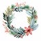 XMAS Watercolor Wreath. Christmas wreath. Wedding Wreath