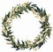 XMAS Watercolor Wreath. Christmas wreath. Wedding Wreath