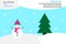 Xmas winter craft activity, snow and tree, education game for development of preschool children, use glue and cotton wool to