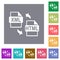 XML HTML file conversion square flat icons