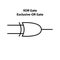 XOR Gate. electronic symbol of open switch Illustration of basic circuit symbols.