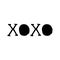 Xoxo - fun lettering phrase cut out of paper in scandinavian style. Vector illustration