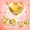 XOXO and heart shape foil ballons for party decorations