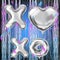 XOXO and heart shape silver ballons and foil confetti