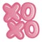 XOXO (Hugs and Kisses) Kiss Pink Letter Sign Vector Illustration Icon