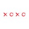 Xoxo Hugs and kisses Sign symbol mark Love card Red Chalk line Word text lettering. Flat design White background Isolated.