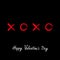 Xoxo Hugs and kisses Sign symbol mark Love Red Chalk effect Word text lettering. Happy Valentines day. Greeting card. Flat design