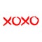 Xoxo phrase sketch saying. Hugs and kisses. Happy Valentines day sign symbol. Red color. Cute graphic object. Love greeting card.