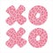 XOXO with pink leopard texture Hugs and Kisses Valentine\\\'s day