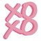 Xoxo Pink Lover Sign Doodle Style Vector Icon