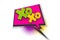 Xoxo pop art comic book text speech bubble