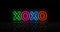 XOXO symbol glowing neon 3d lights