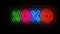 XOXO symbol neon on brick wall 3d