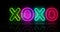 XOXO symbol neon light 3d illustration