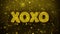 Xoxo text on golden glitter shine particles animation.
