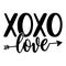 XoXo - Valentine`s Day Greeting card - Calligraphy phrase for Christmas or other gift.