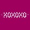 XOXOXO.Modern slang lettering.Hugs and kisses.Vector art template.