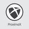 XPX - Proximax. The Logo of Coin or Market Emblem.