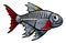 XRay Tetra Fish Cartoon Character