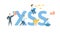 XSS, Cross-site Scripting. Concept with keyword, people and icons. Flat vector illustration. Isolated on white.