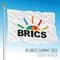 XV Brics Summit in South Africa pennant flag, illustration