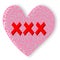 XXX Symbol On Pink Heart Illustration