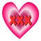 XXX Symbol On Pink Heart Illustration
