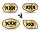 XXX tag banner set gold style.