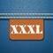 XXXL size clothing label -