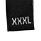 XXXL size clothing label tag, black isolated