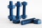 Xylan bolt and nut in blue coated with PTFE