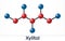 Xylitol,  C5H12O5 molecule. It is polyalcohol and sugar alcohol, an alditol. Is used as food additive E967 and sugar substitute