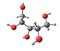 Xylitol molecular structure on white background