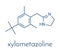 Xylometazoline nasal decongestant molecule. Often used in nose spray and nose drops. Skeletal formula.