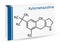 Xylometazoline, xylomethazoline molecule. It is used for the treatment of nasal congestion. Skeletal chemical formula