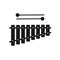 Xylophone musical instrument silhouette icon.