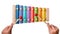 Xylophone school music education. Rainbow colored xylophone. Colorful musical instrument for children or kids.