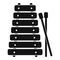Xylophone and sticks icon, simple style