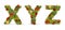 XYZ, christmas tree font