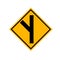 Y fork junction sign , Part of a series