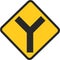 Y Intersection sign icon, Traffic sign vector illustration