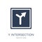 Y intersection sign icon. Trendy flat vector Y intersection sign