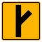 Y -Junction Traffic Road Sign,Vector Illustration, Isolate On White Background Label. EPS10