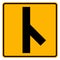 Y -Junction Traffic Road Sign,Vector Illustration, Isolate On White Background Label. EPS10