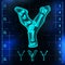 Y Letter Vector. Capital Digit. Roentgen X-ray Font Light Sign. Medical Radiology Neon Scan Effect. Alphabet. 3D Blue