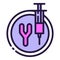Y syringe lab icon outline vector. Genetic medical