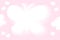 y2k aura aesthetic background. White butterflys on pink background. Soft pastel girly graphic illustration with 2000s