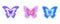 Y2k blurred butterfly. Gradient sticker element. Aesthetic groovy soft figure with glow. Aura trendy effect with orbits