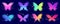 Y2k blurred butterfly. Gradient sticker element. Aesthetic groovy soft figure with glow. Aura trendy effect with orbits